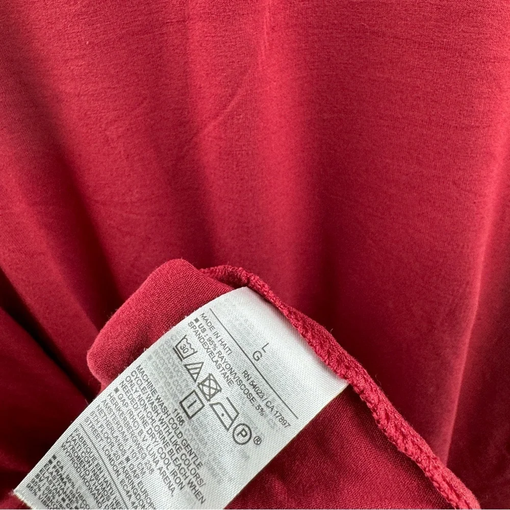 Old Navy Red Cotton Turtleneck Long Sleeve Top Size Large - Picture 8 of 8